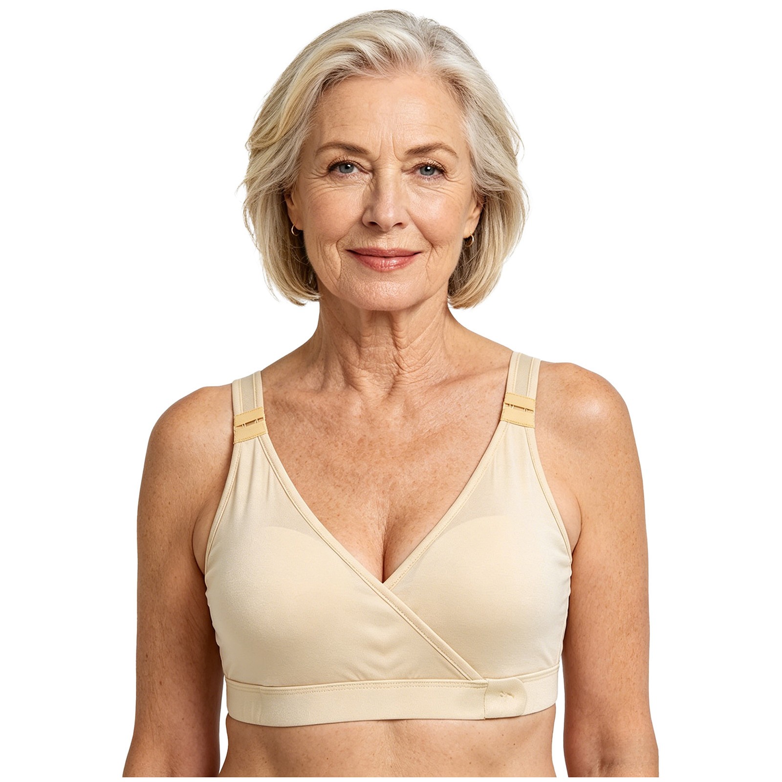 Women Bra No-wire Top Wrap Front Underwear Seniors Comfort Adaptive Breathable