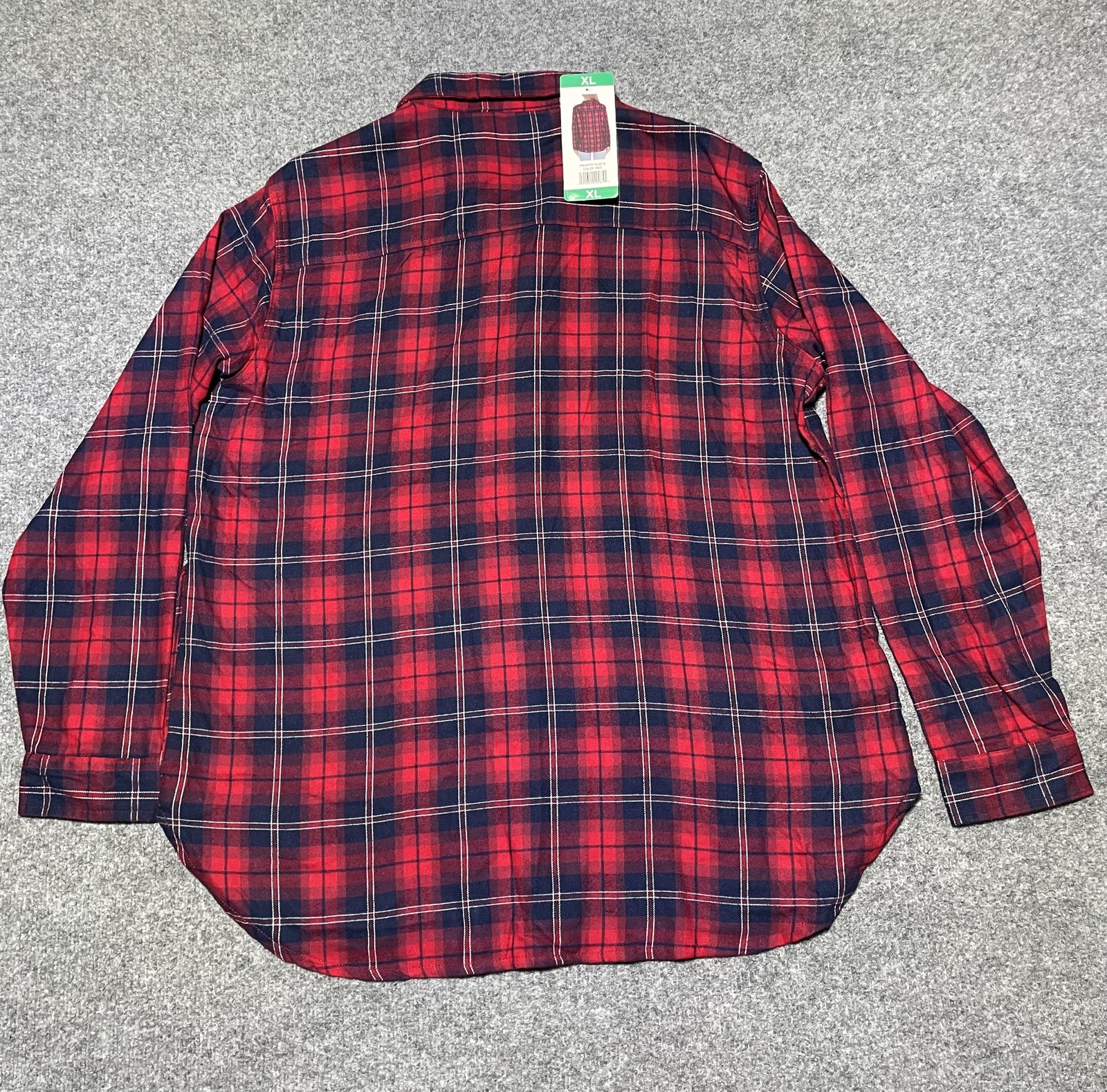 JACHS Girlfriend Women’s Red Navy Plaid Button Down Flannel Shirt Top XL New