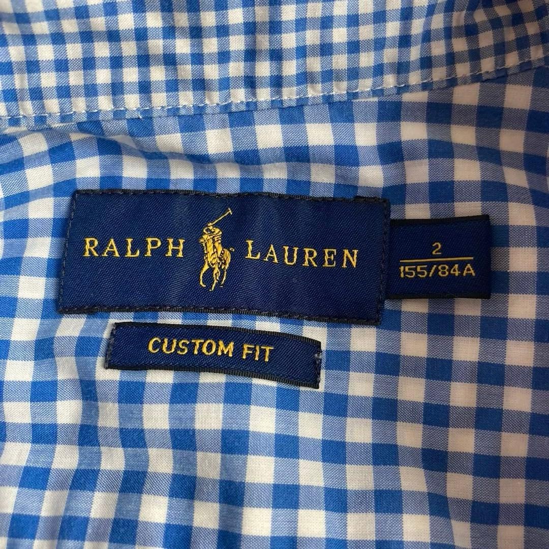 Ralph Lauren Women’s Long Sleeve Gingham Check Shirt S Blue Cotton Embroidered