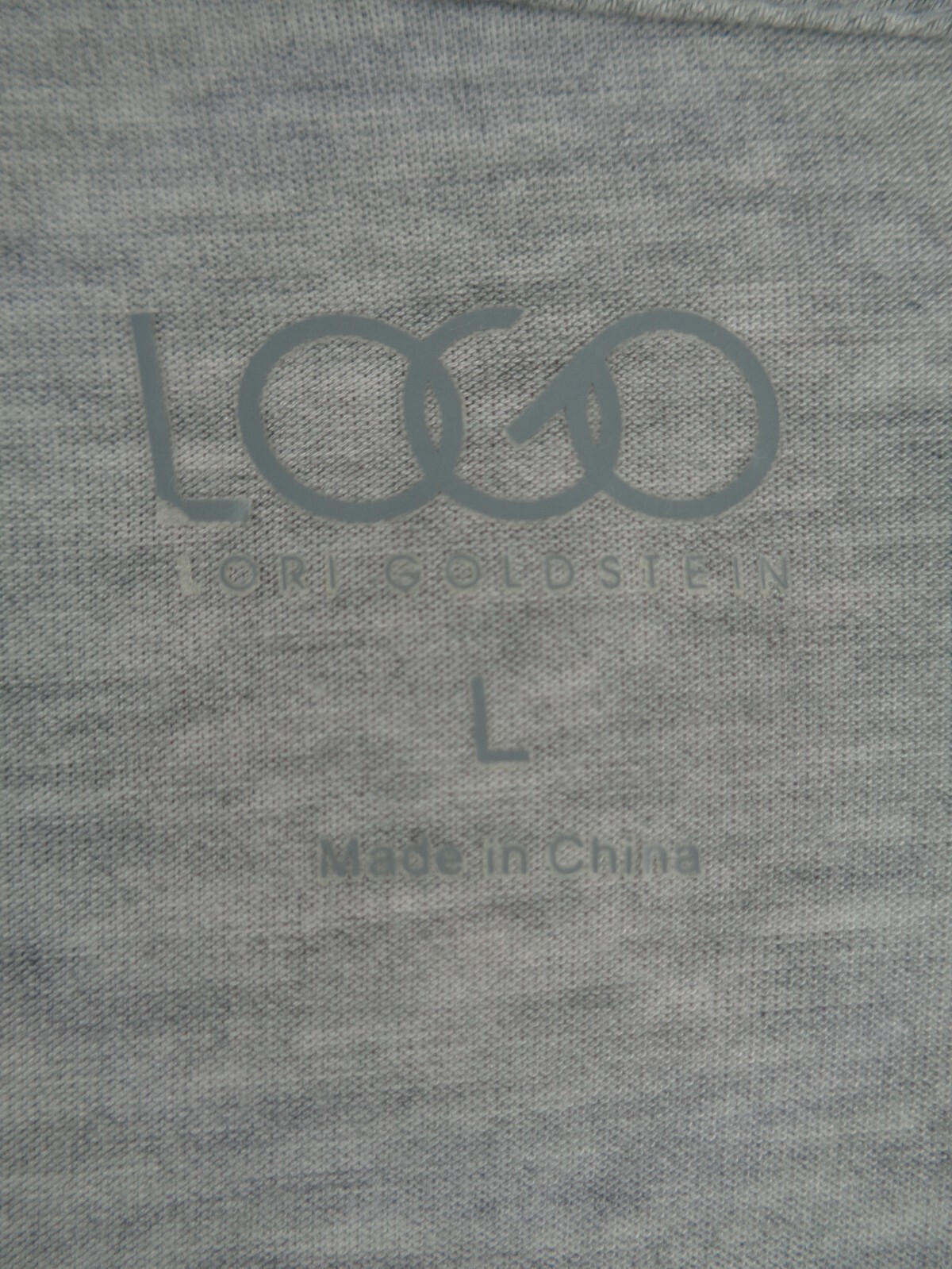 LOGO by Lori Goldstein Gray Tunic Top Satin Pocket Hem Size Large