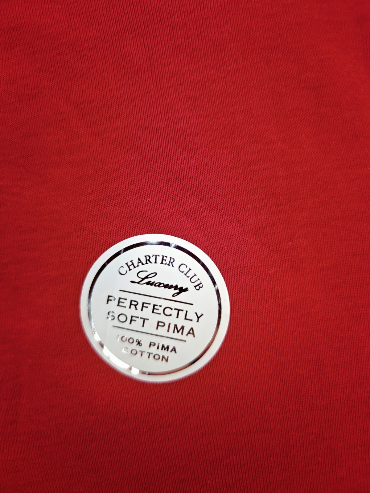 Charter Club Luxury Perfectly Soft 100% Pima Cotton Women’s Red T-shirt Size L