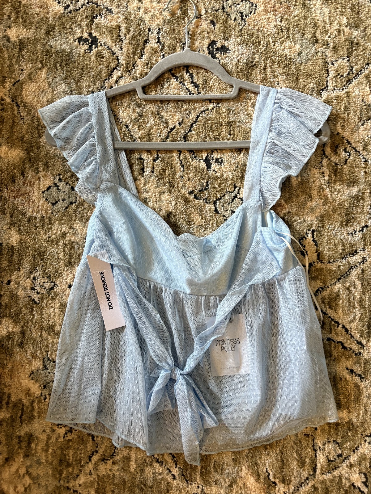 Princess Polly Fiorello Tule Top, Blue, Size US 6 / NWT