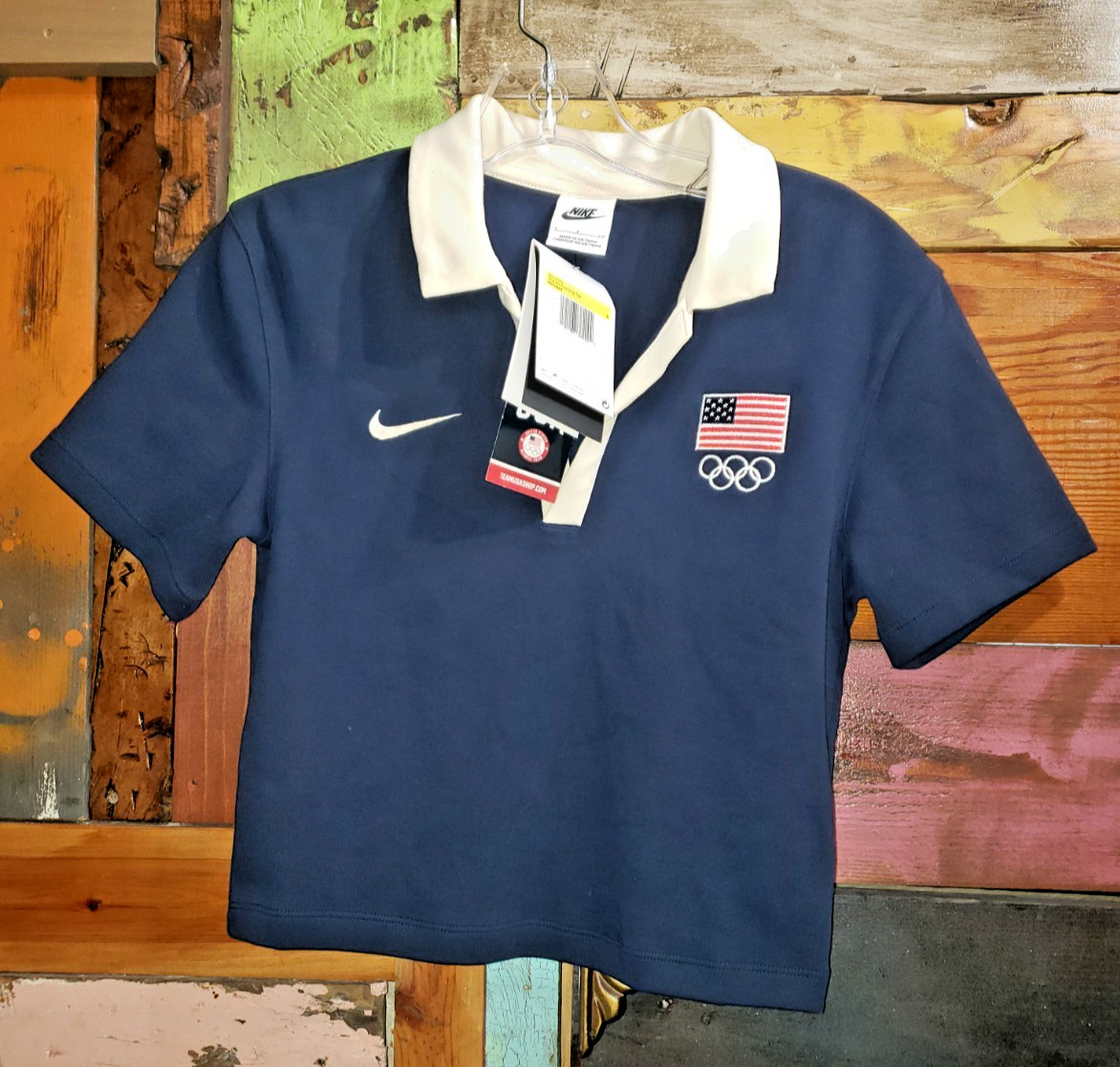 Nike Team USA Olympics Women’s Cropped Polo Sz Small $89.99