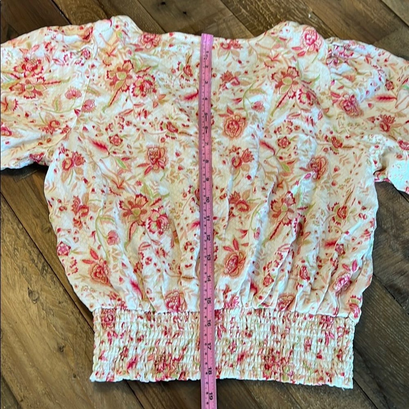 Rose & Olive Cream and Pink Puff Sleeve Blouse