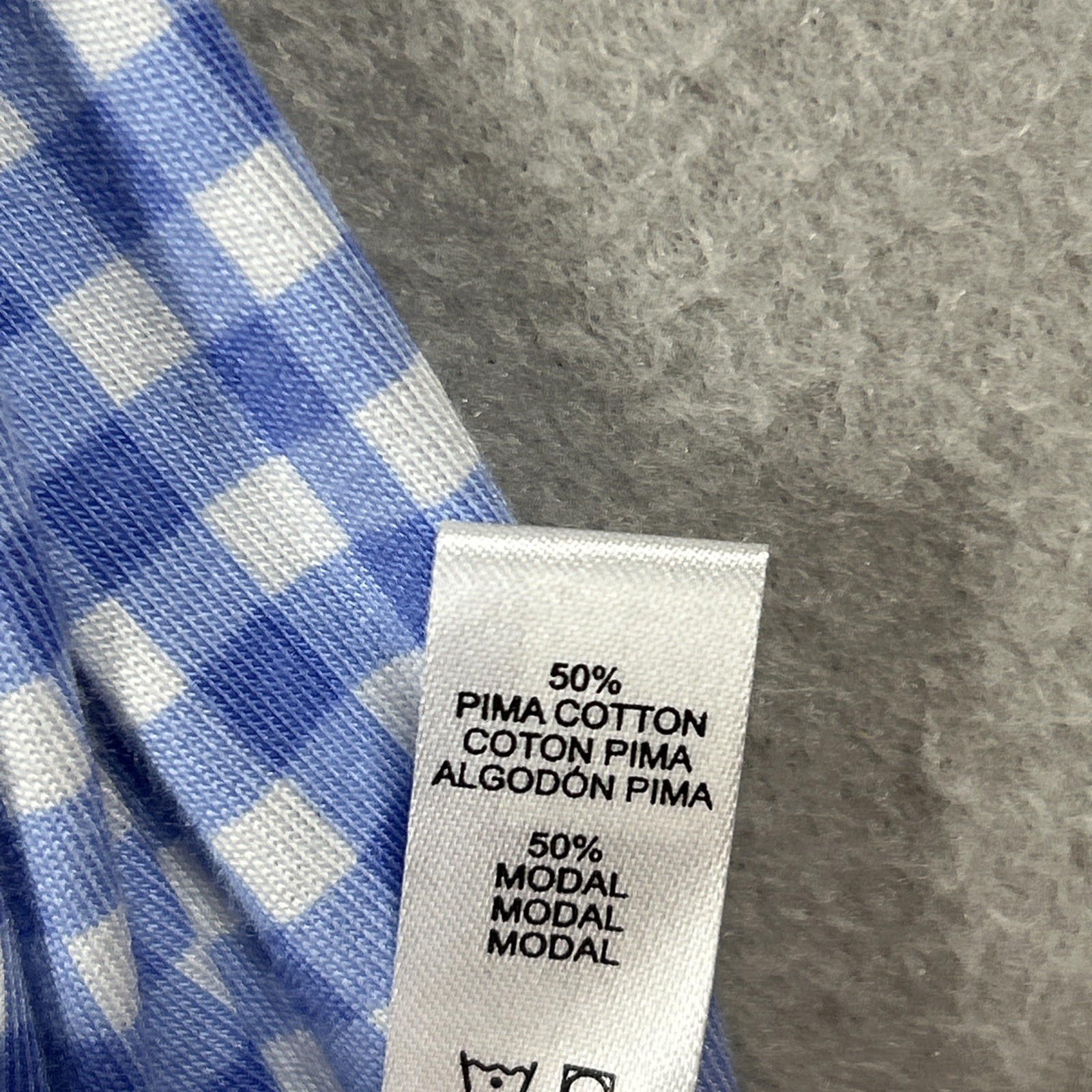 Cosabella Sleep Coverup Check Women’s 2XL Button Up 40” Long Blue White