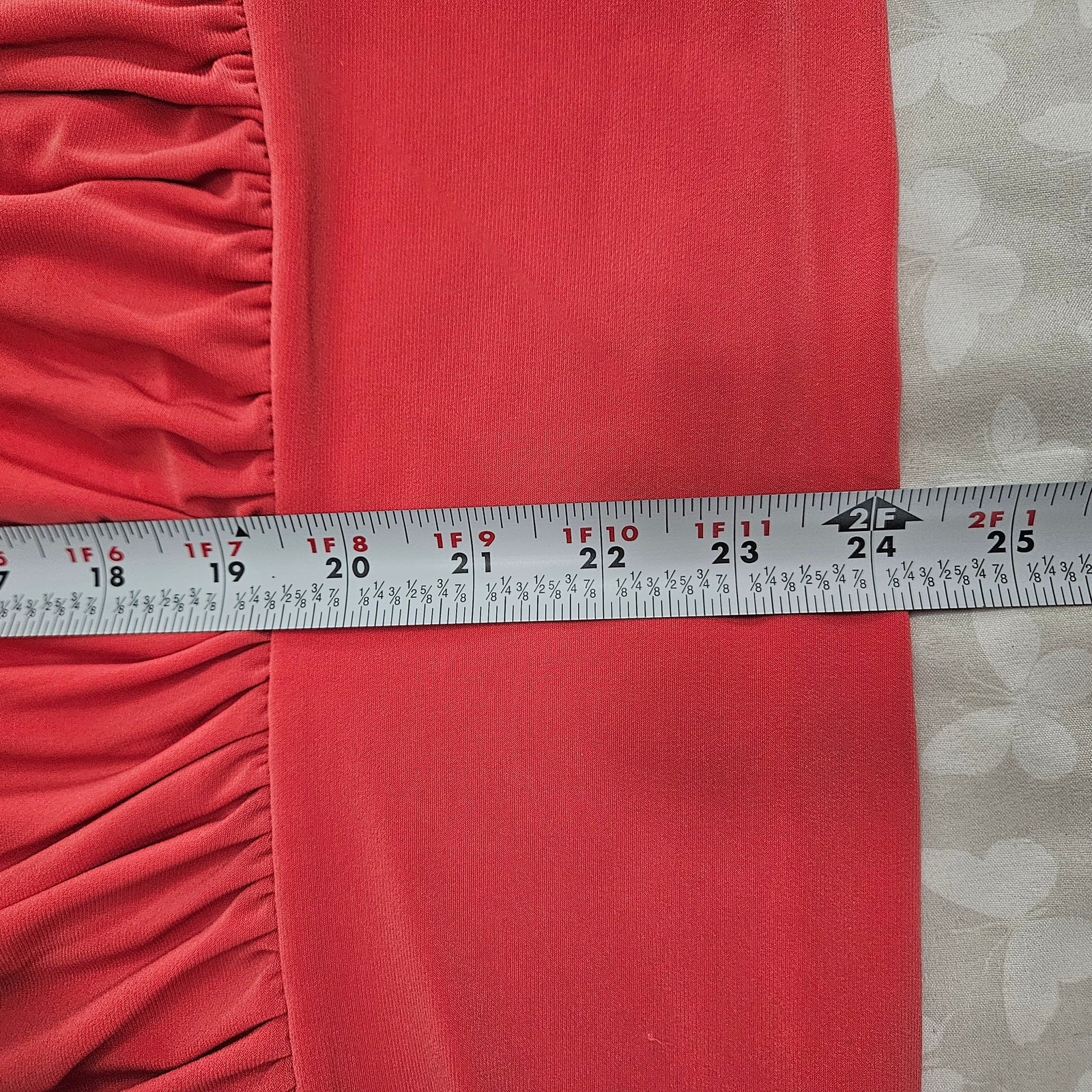 NWT Express Coral Pink Drape Neck Ruched Waist Top S Minimalist Preppy Normcore