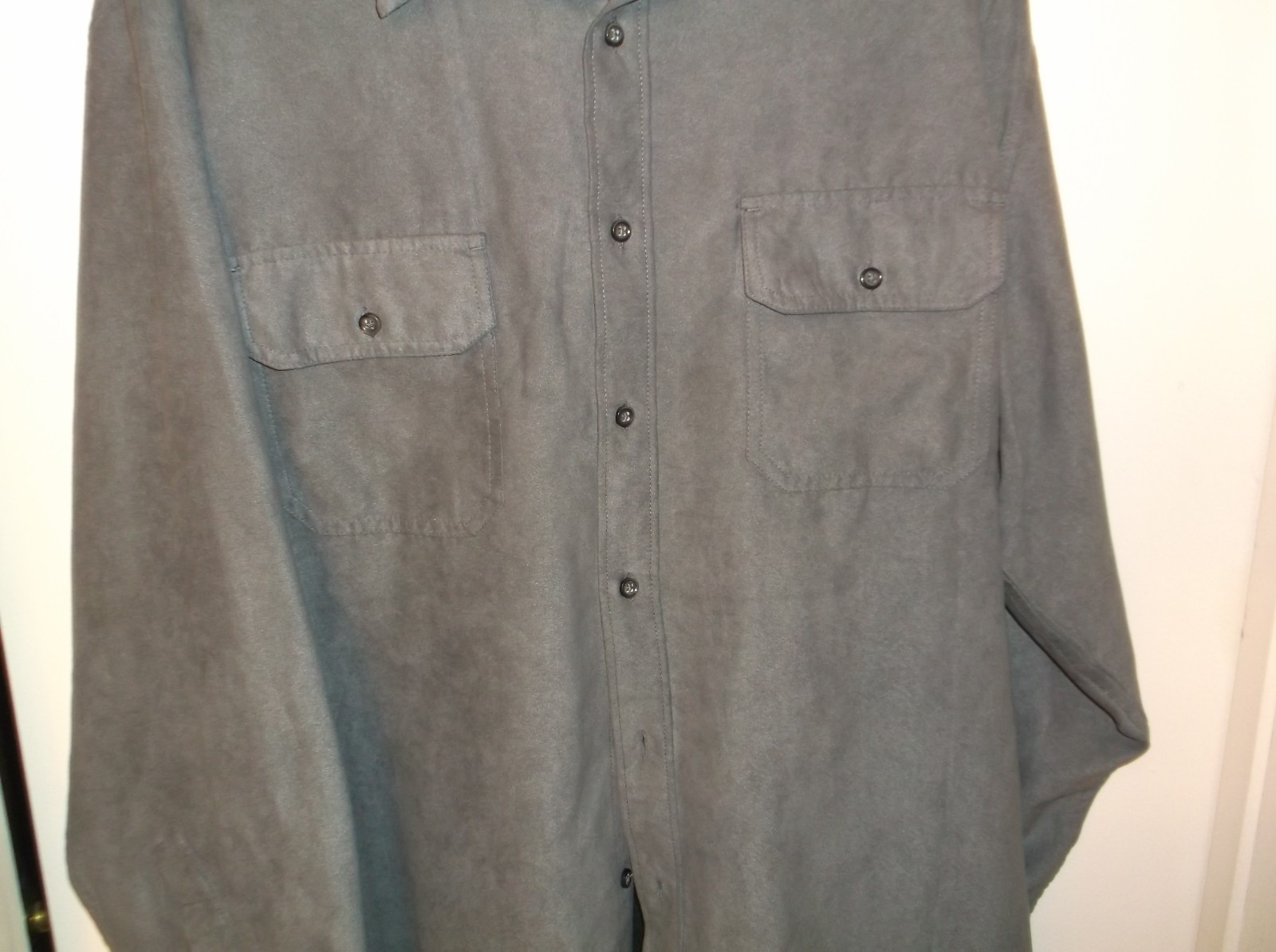 ladys blouse / basic editions / large / 100% polyster / gray / long sleeves