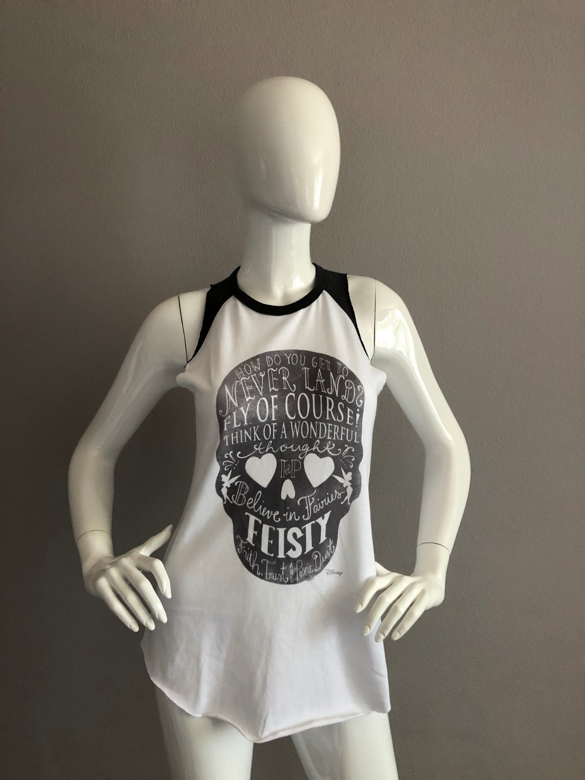 JUNK FOOD Womens Graphick Logo Cotton Crew Neck Feisty Skull T Shirt Size S