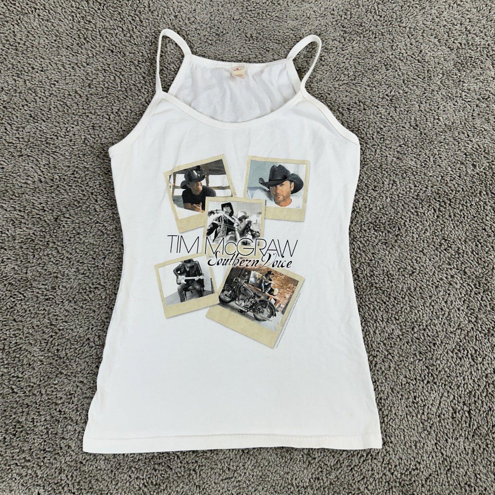 Tim McGraw Shirt Womens M White 2010 Southern Voice Tank Top Cami Country Music