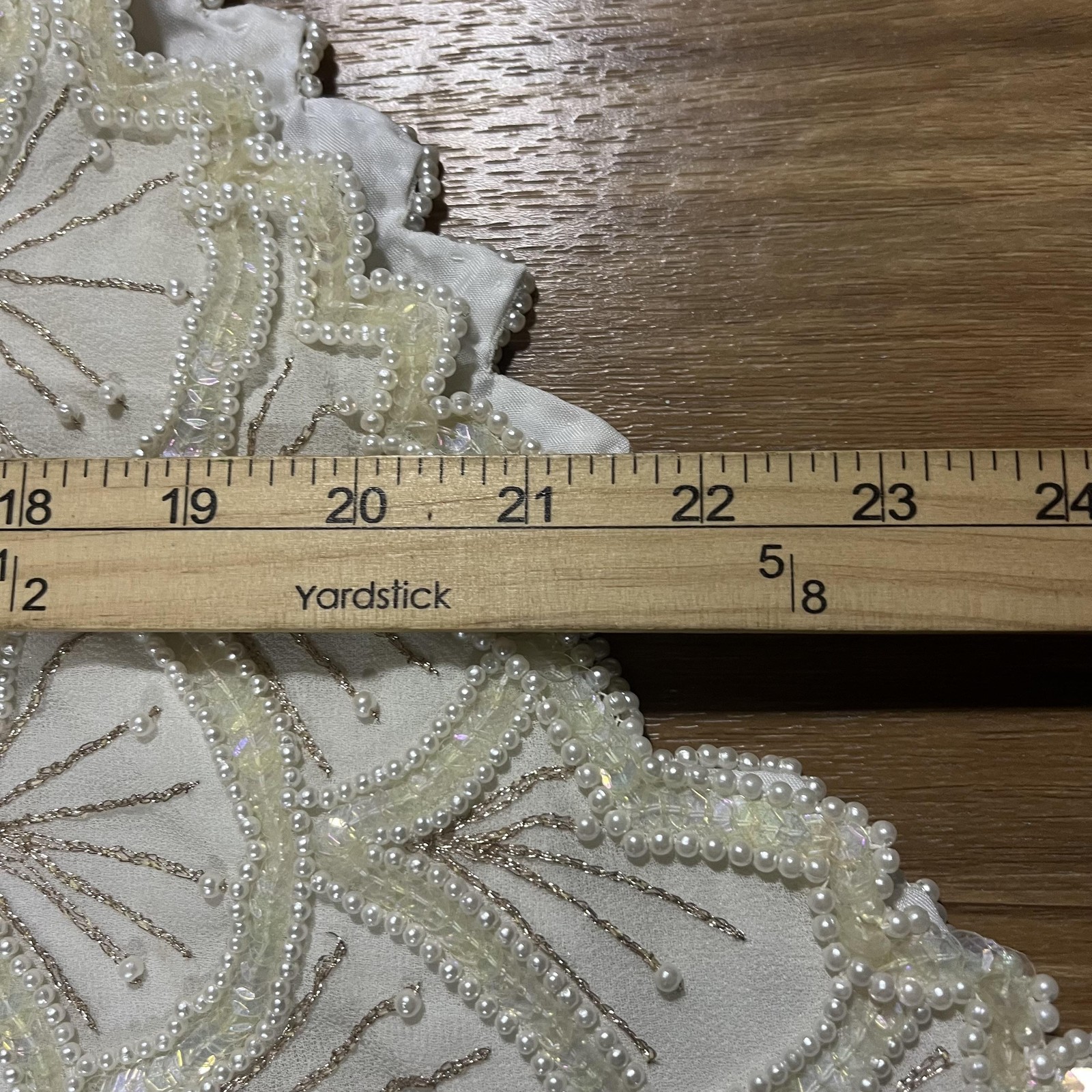 Vintage Laurence Kazar Shirt Womens Large White Beaded Sequin Tunic Top Gatsby