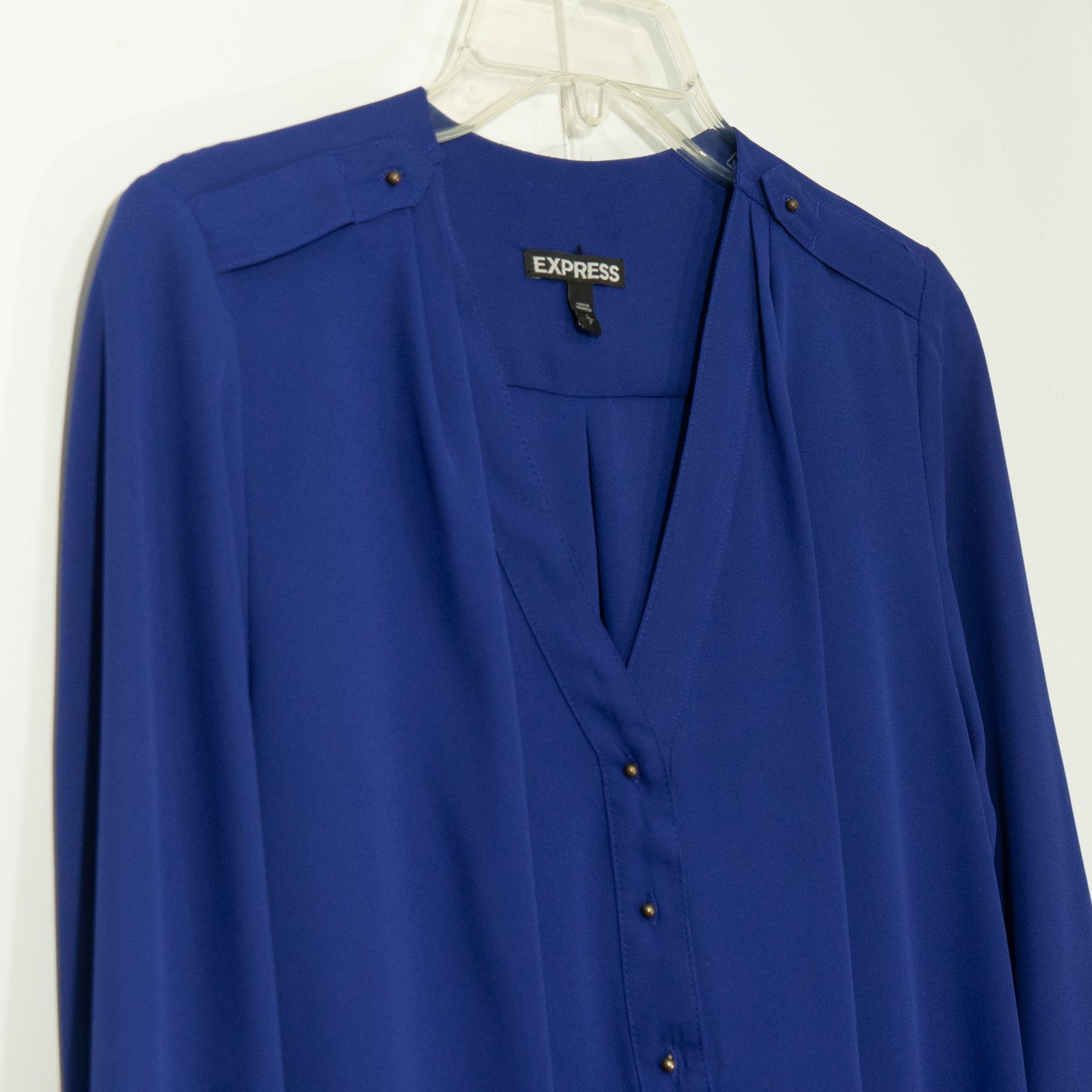 Express Flowy Tunic Top sz SmallSapphire Blue Corporate Loose 3/4 Sleeve Cobalt