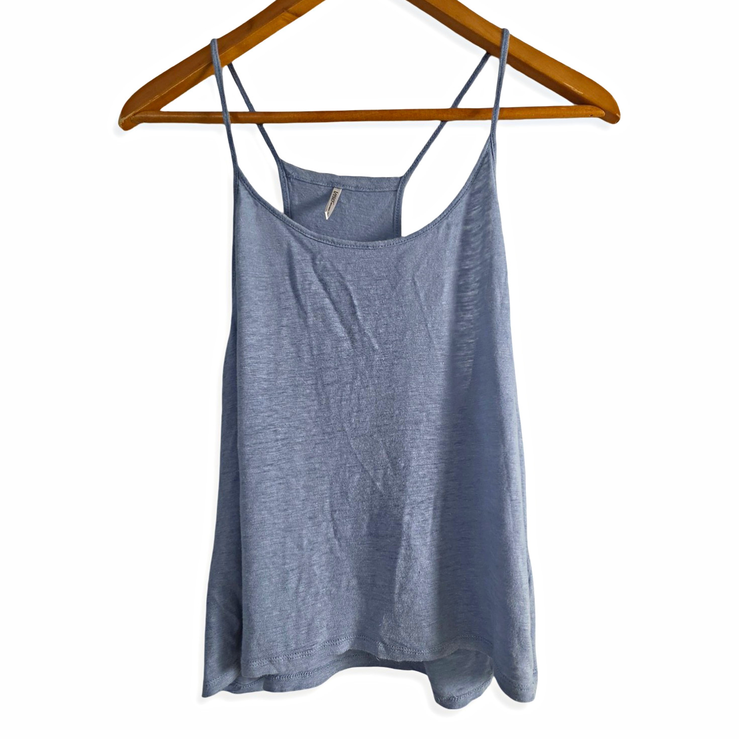 Tresics 100% Linen Blue Racerback Swing Cami Top Wmn’s Size L Coastal Minimalist