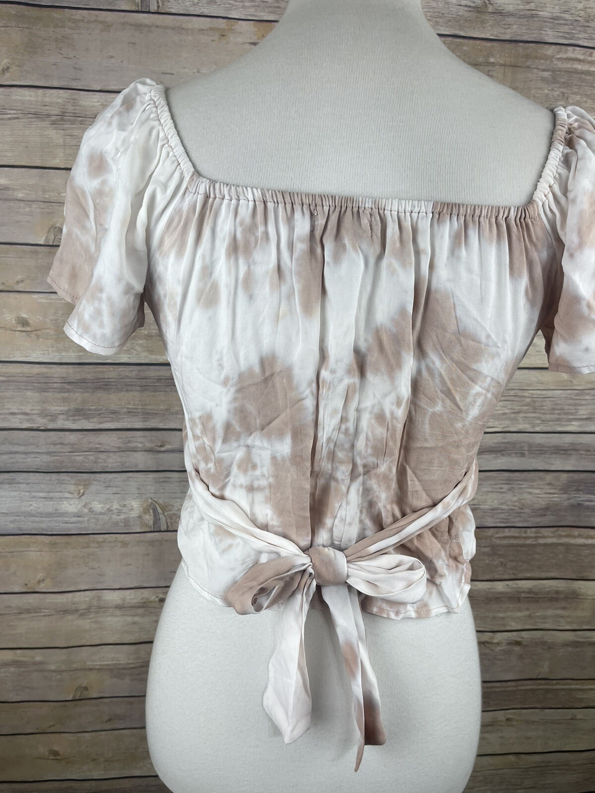 West of Melrose Small Crop Top Tie Back Ruffled Tie Dyed Boho Festival