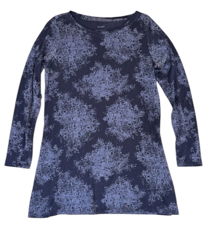 J Jill Pure Jill Super Soft Tunic Womens Small Navy Blue Pima Cotton Stretchy