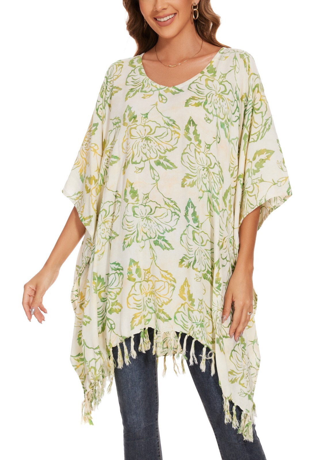 Beautybatik Boho HandMade Batik Caftan Women Tunic Top Blouse Plus Size XL to 4X