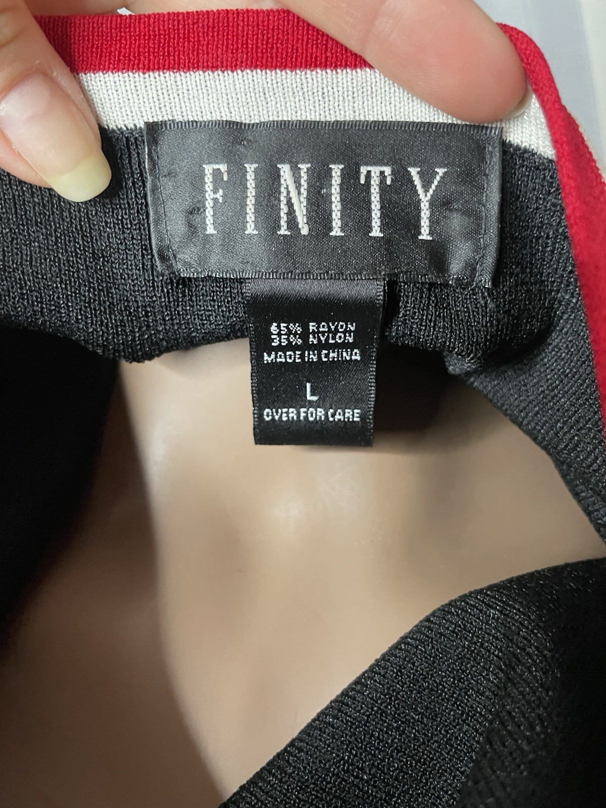 Finity Studio Sleeveless Scoop Neck Tank Top Color Block Black Red White Sz L