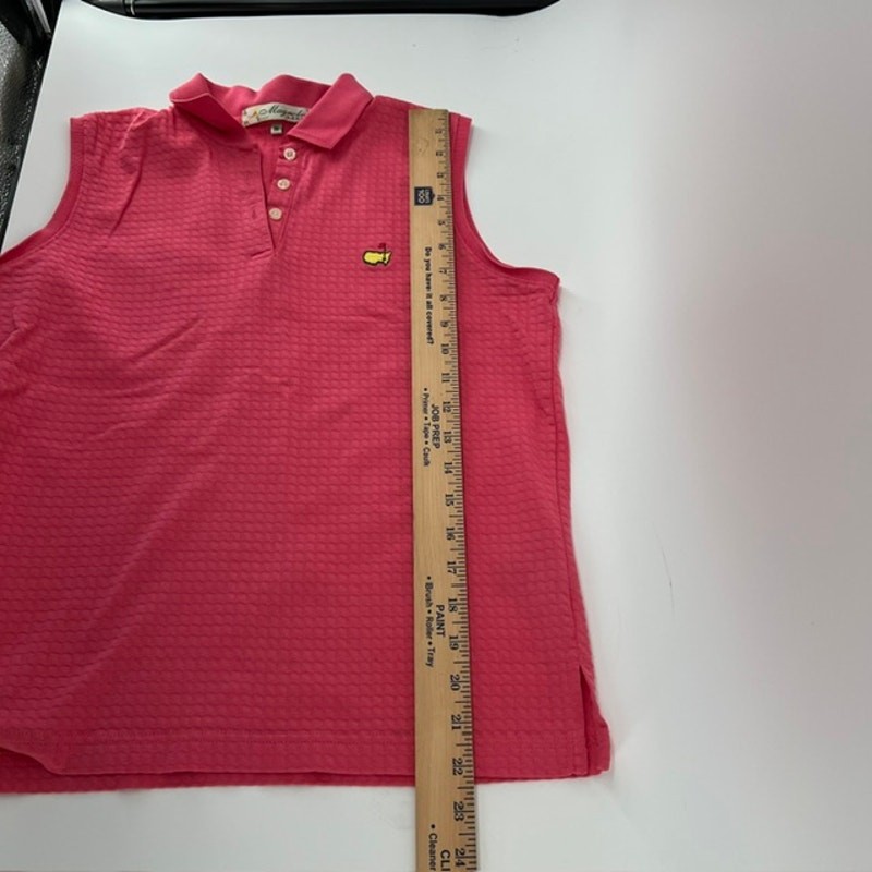 VTG Magnolia Lane Masters Sleeveless Top Womens S Pink Waffle Knit Preppy Logo