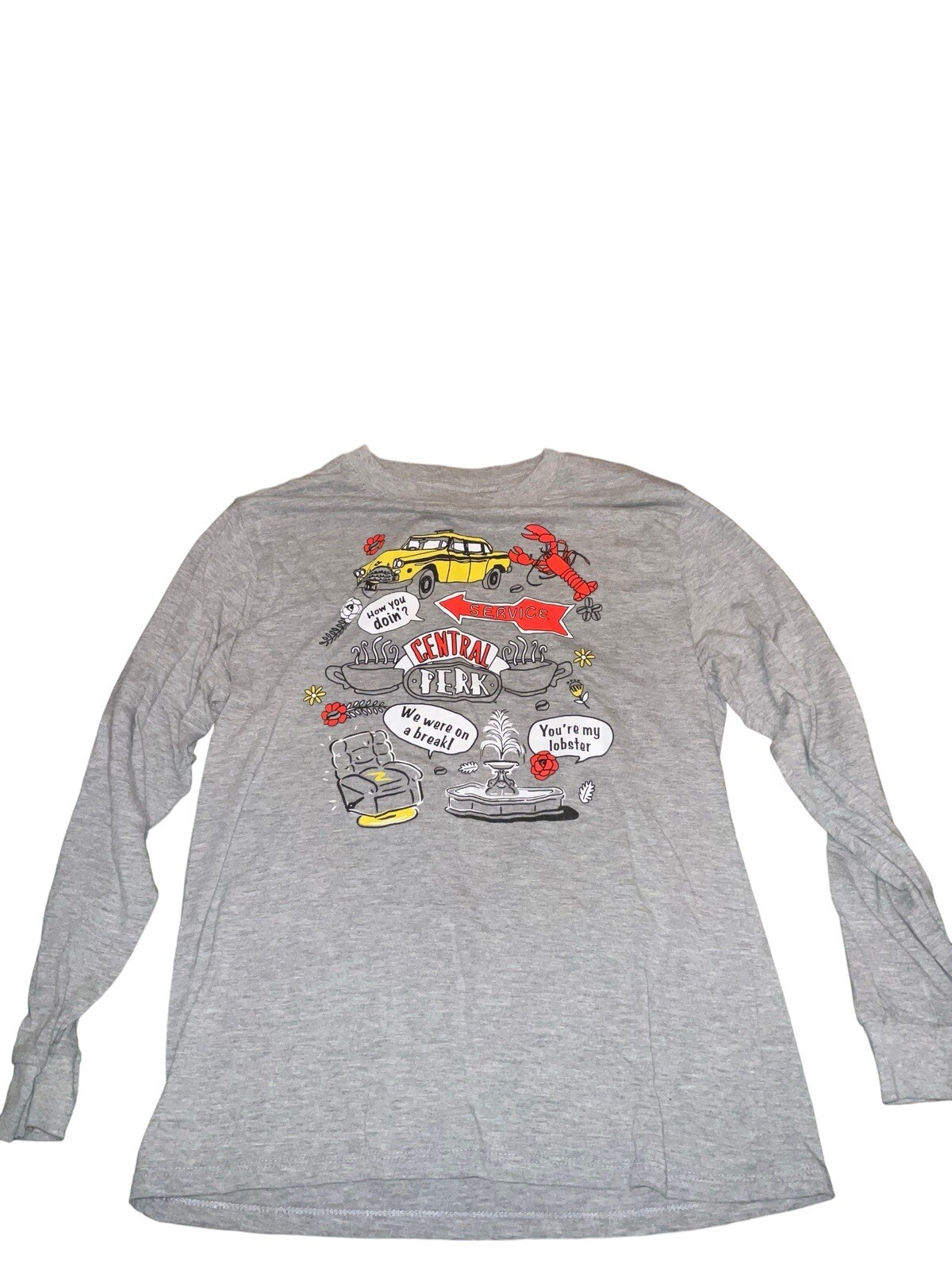 Women’s Friends Central Perk Long Sleeve V-Neck XL Gray JT23109
