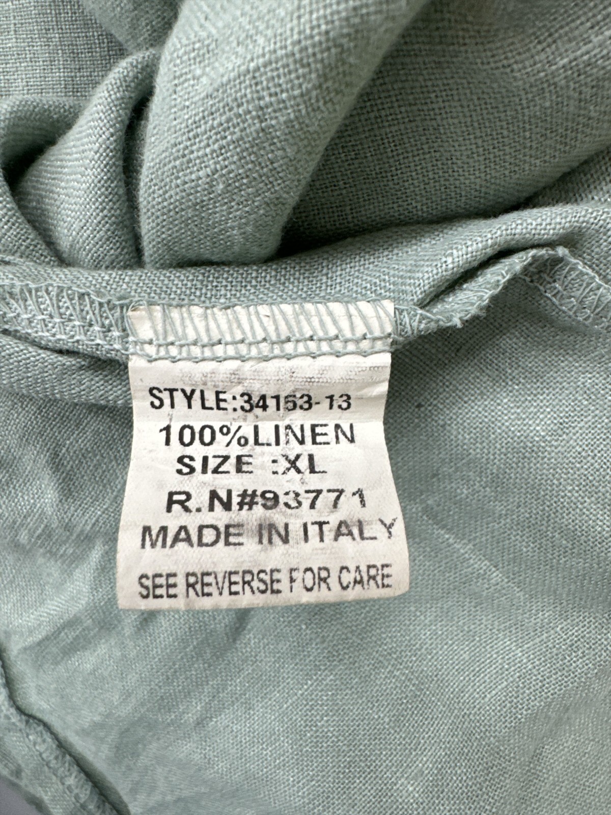 CAMILLE & CO 100% Linen Asymmetric Long Sleeve Made In Italy Women Shirt XL NWT