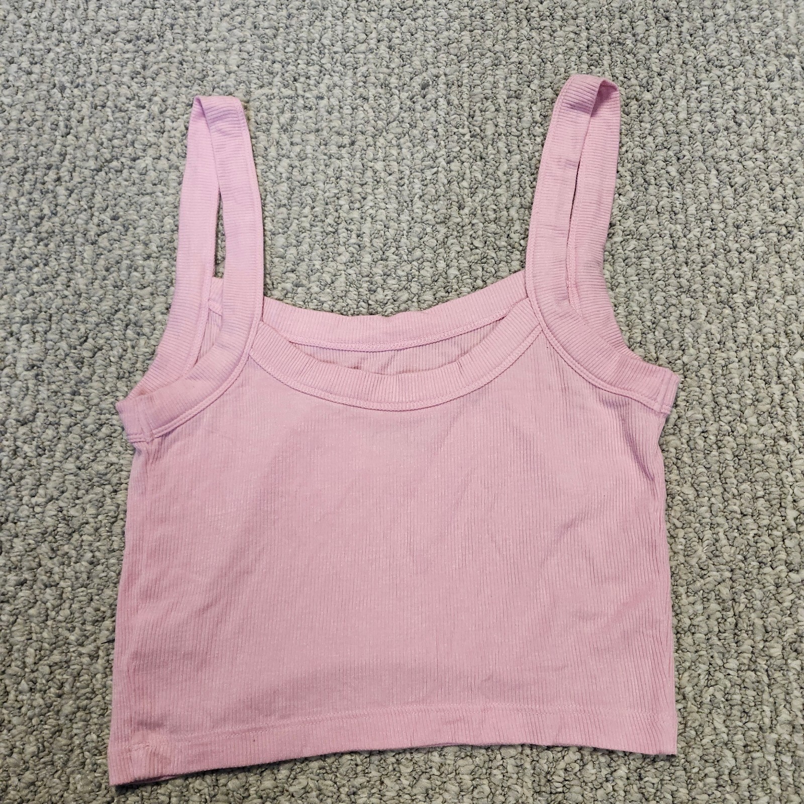 Playboy by PacSun Pink Ribbed Crop Tank Top Size Small
