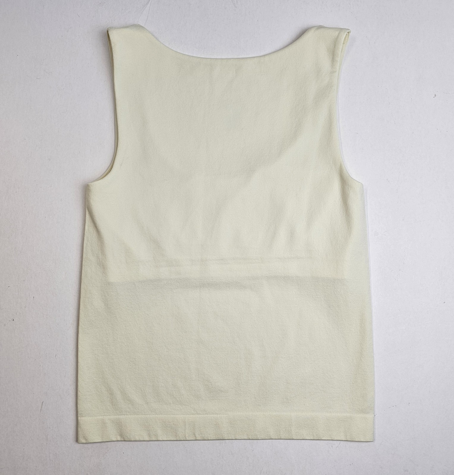 A New Day Seamless Scoop Neck Tank Top with Shelf Bra, Winter White/Ivory, Sz.S