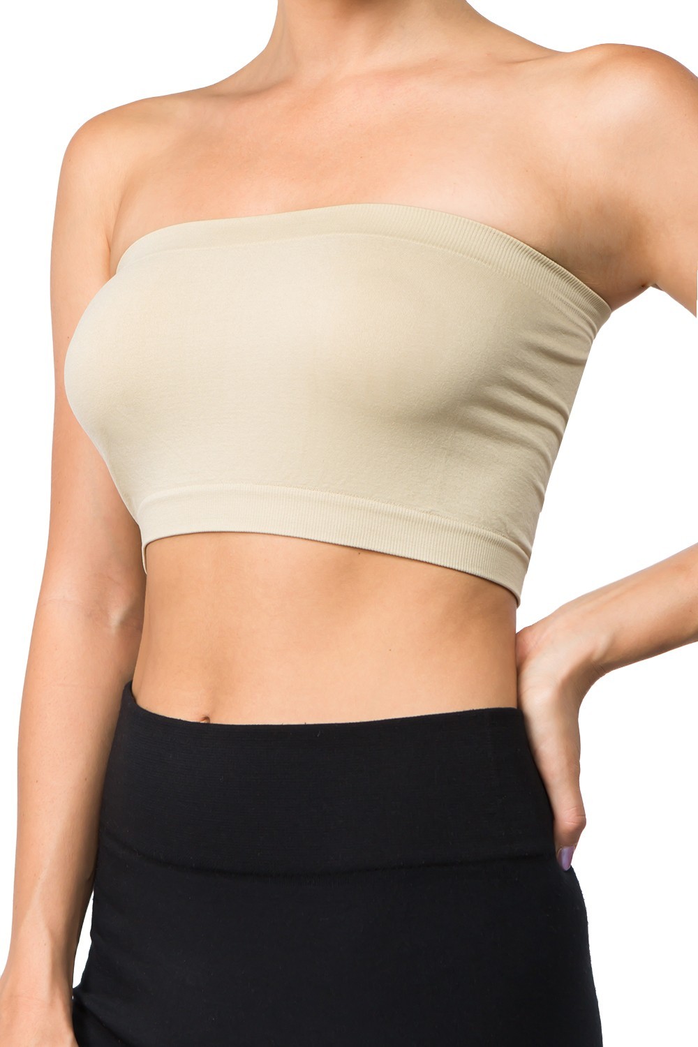 Seamless Top Layering Bandeau Stretchable Spandex One Size Regular Fits S/M