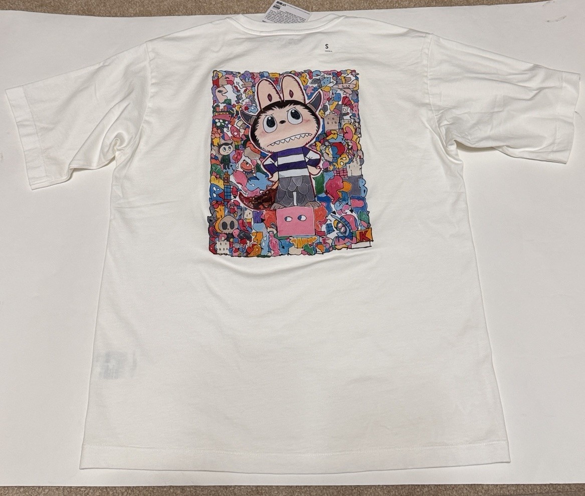 Uniqlo x POP MART UT Graphic T-Shirt THE MONSTERS LABUBU Women White Sz S NWT