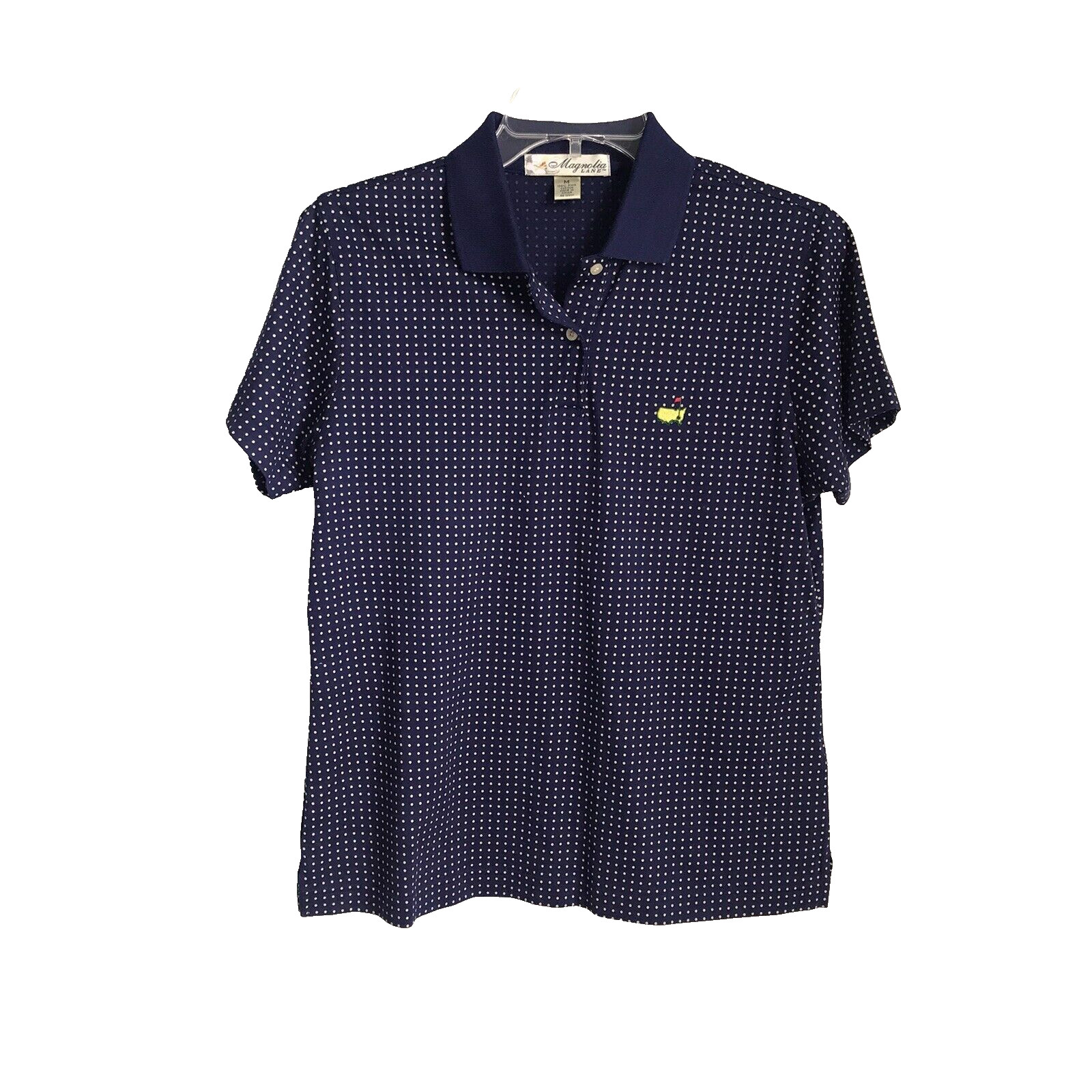 Magnolia Lane Blue Polka Dot Short Sleeve Polo Masters Augusta National Medium