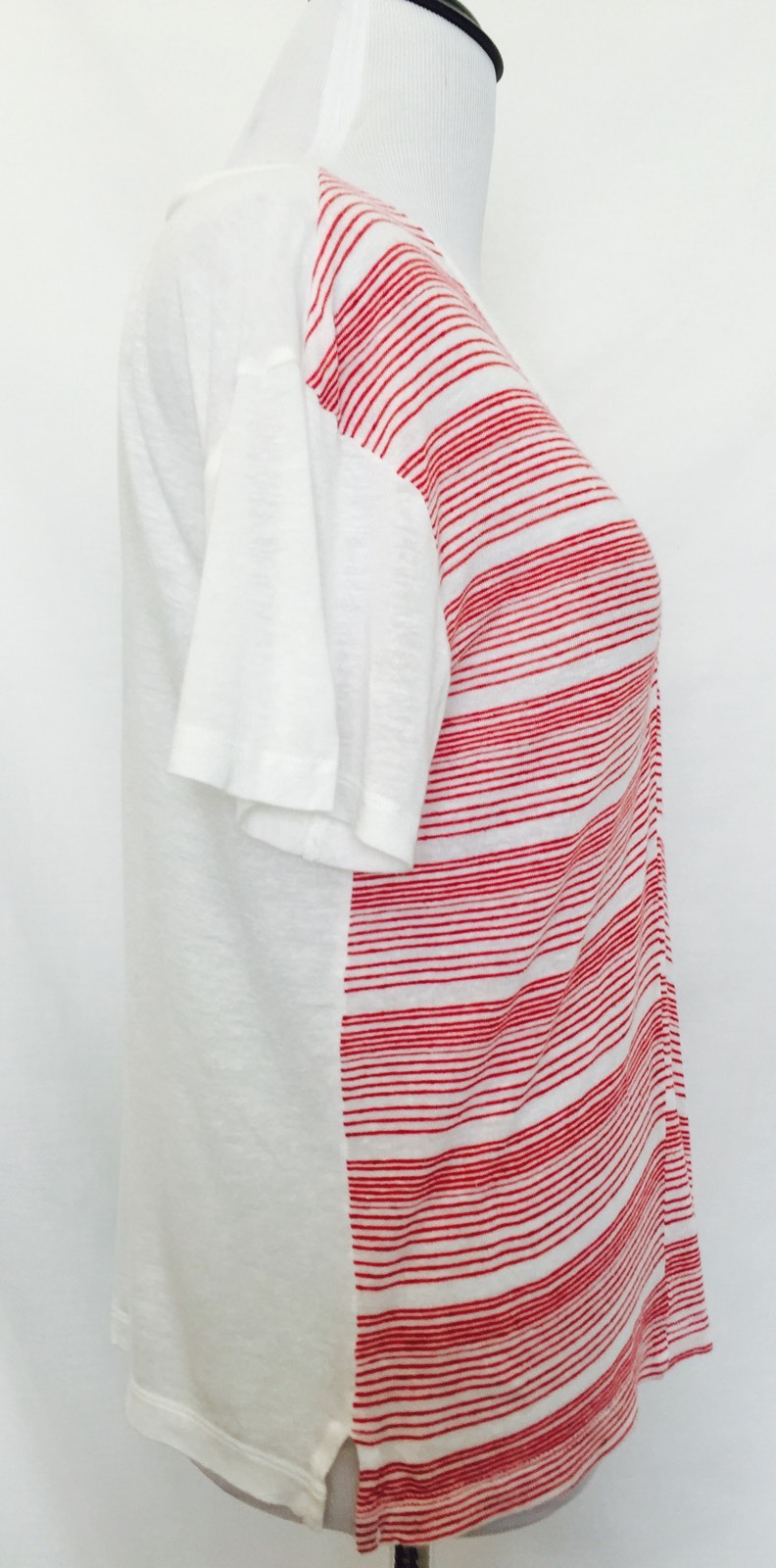 AllSaints Linen Mix Red Stripe Tee. NWT Retails $70 Size XS All Saints Twist