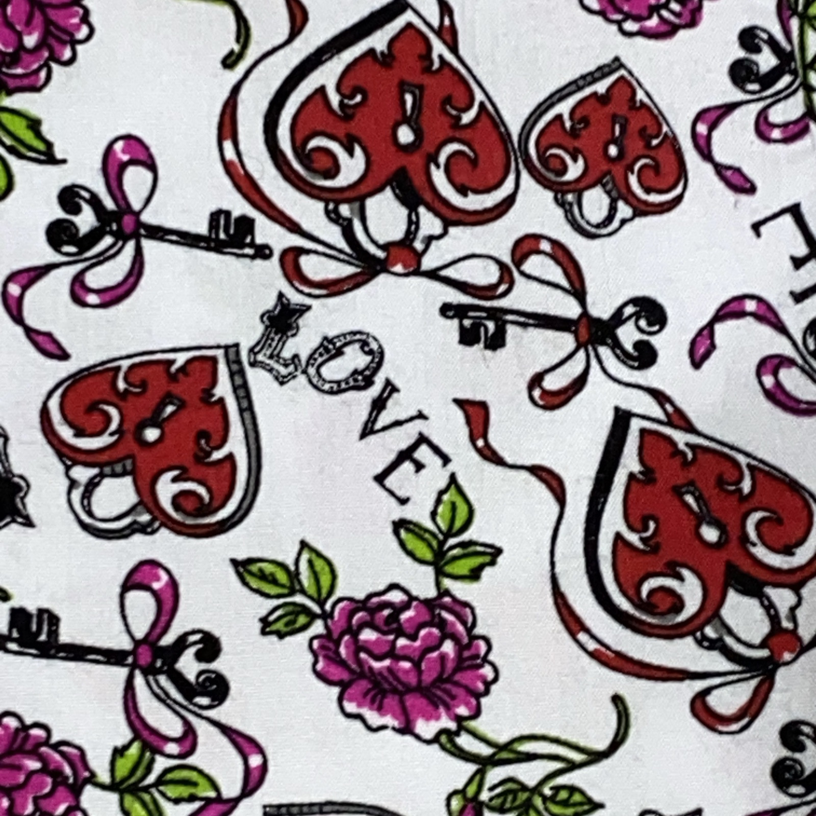 Scrub UNIFORM TOP Cat/Dog Vet Nurse Scrub Hearts Love Roses Medium