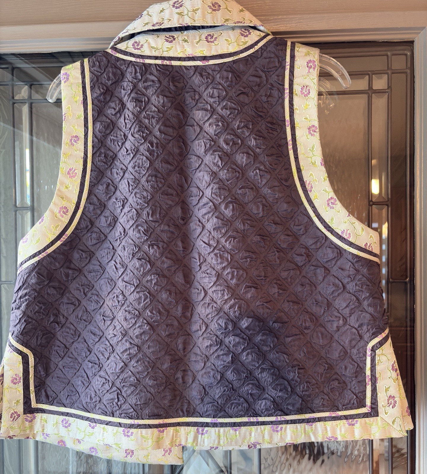 Rising Phoenix Med VTG Women’s Reversible Quilted Silk Blend Vest Asian Style