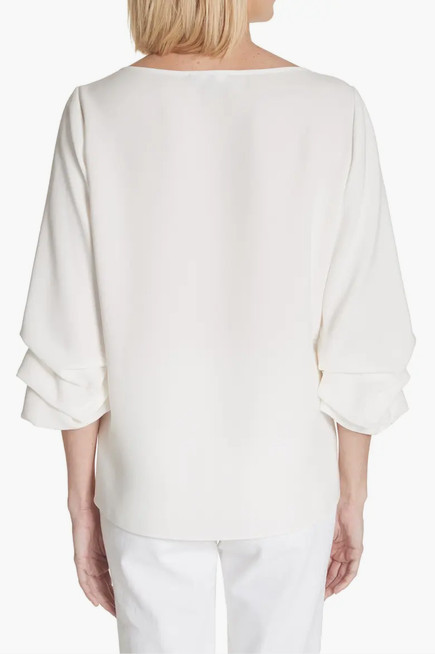NWT Lafayette 148 New York XS Winston Finesse Crepe Blouse Top Women’s $398