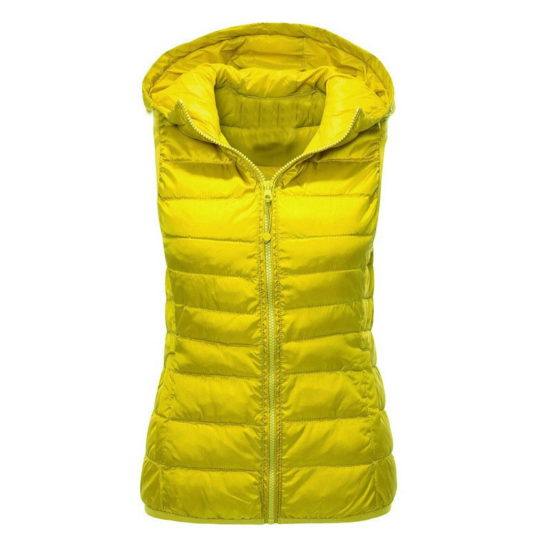 Womens Winter Warm Down Cotton Hoodie Vest Jacket Sleeveless Slim Fit Waistcoat