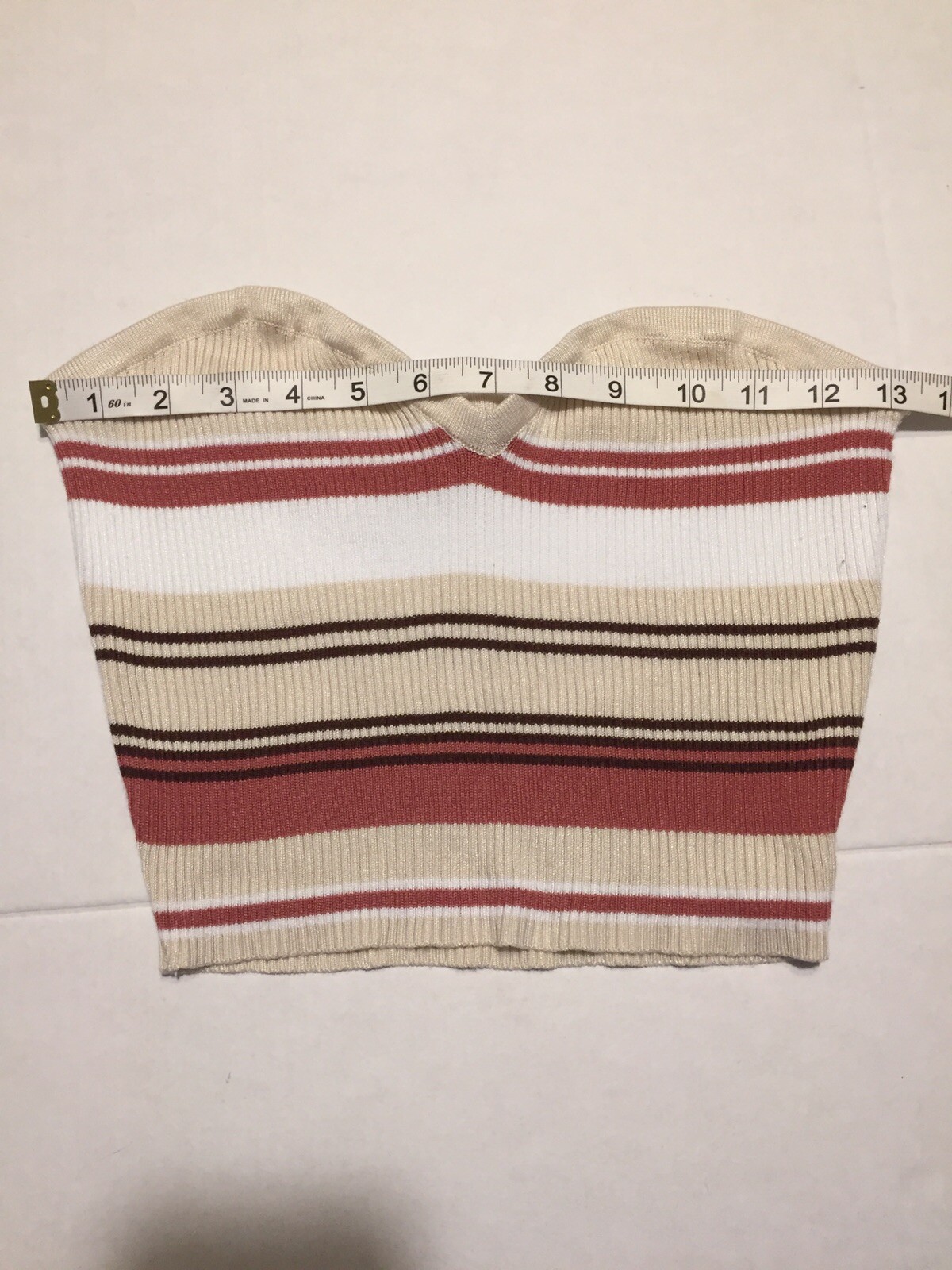 Almost Famous Women’s Tub Top Size Medium Strapless Multicolor Sweetheart