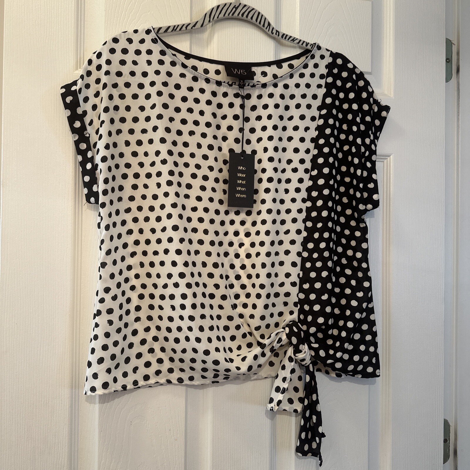 Lot of 3 Assorted Brands Womens Blouse Tops Size M Black / Black & White NWT