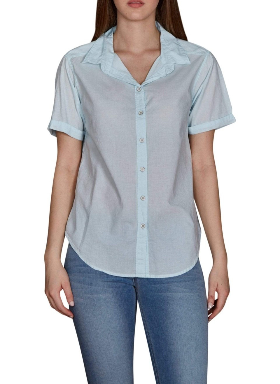 VELVET By Graham & Spencer Tinker Cotton Button Up Shirt Paradise S $108 A4