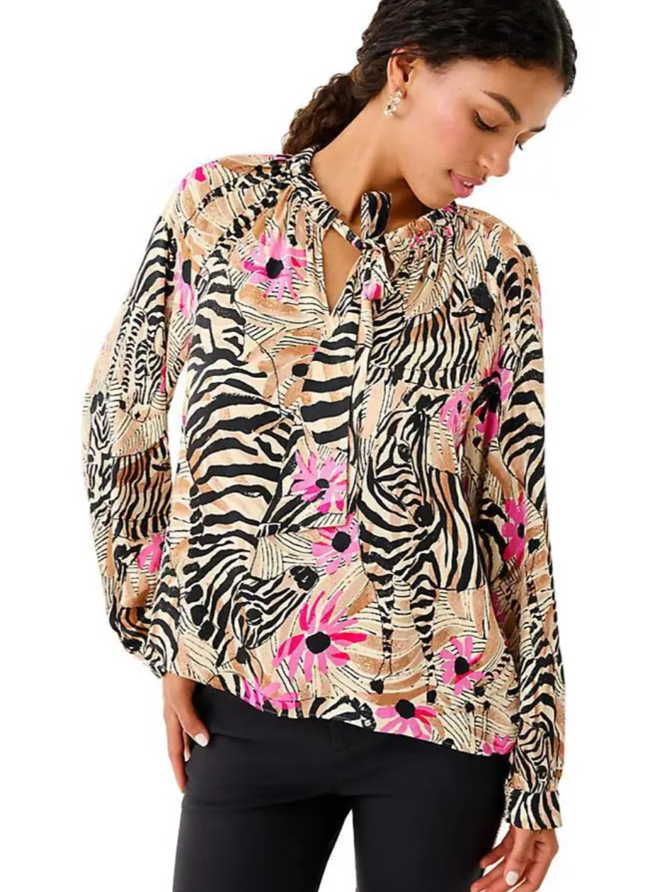 NWT LILLY PULITZER SIZE X-LARGE ALINTA TOP *EL MOROCCO* RUTABAGA