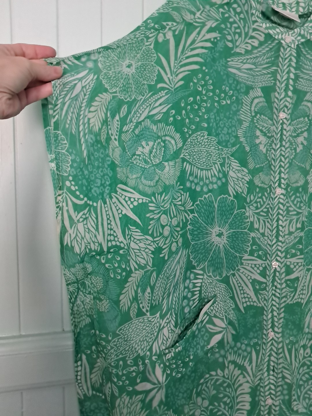 Aribella Australia Cotton Silk Blend Kimono Caftan Cover-Up OS Green Bohemian