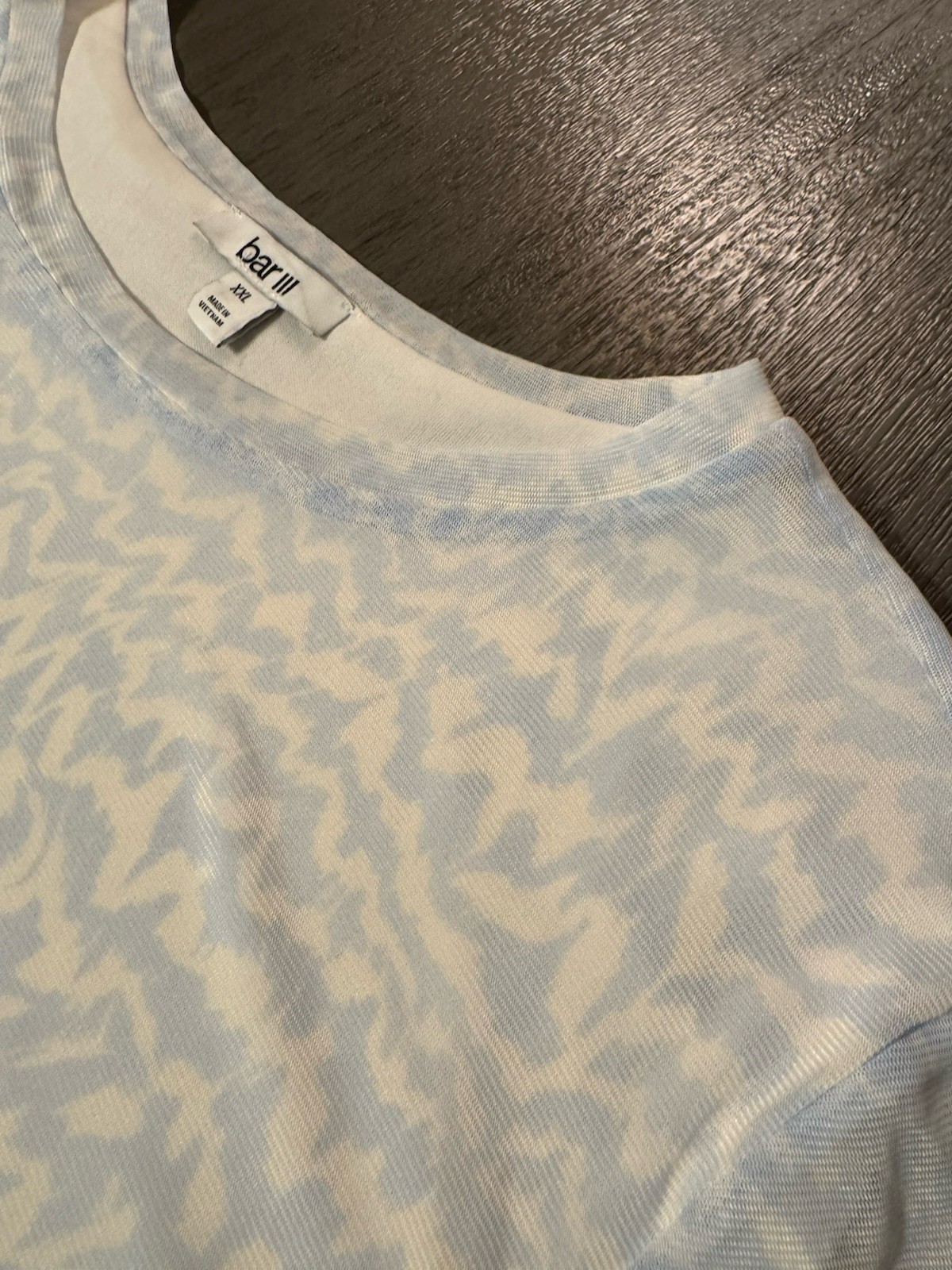•XXL •Bar III •Printed Short-Sleeve Mesh •Crewneck Top •NWT