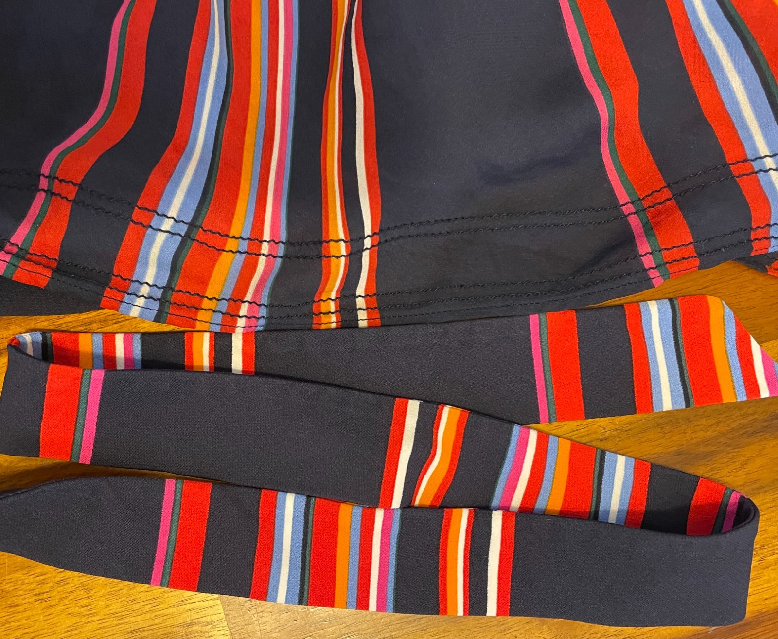 Women’s TORY BURCH Striped Sleeveless Tie Waist Wrap Top Blouse – Size 6