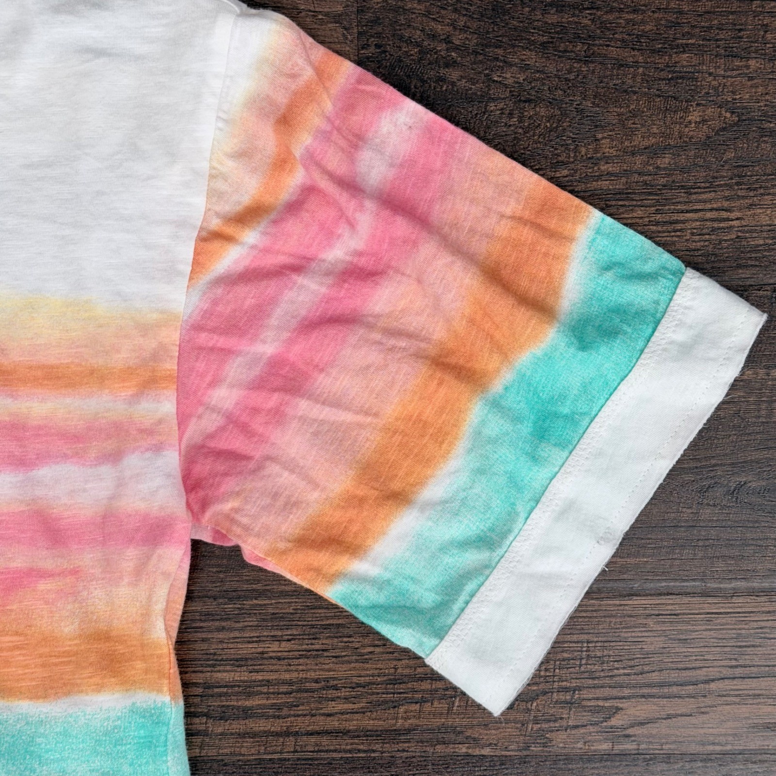 Daily Practice Anthropologie LA Graphic Tee Womens XS White Striped Oversized