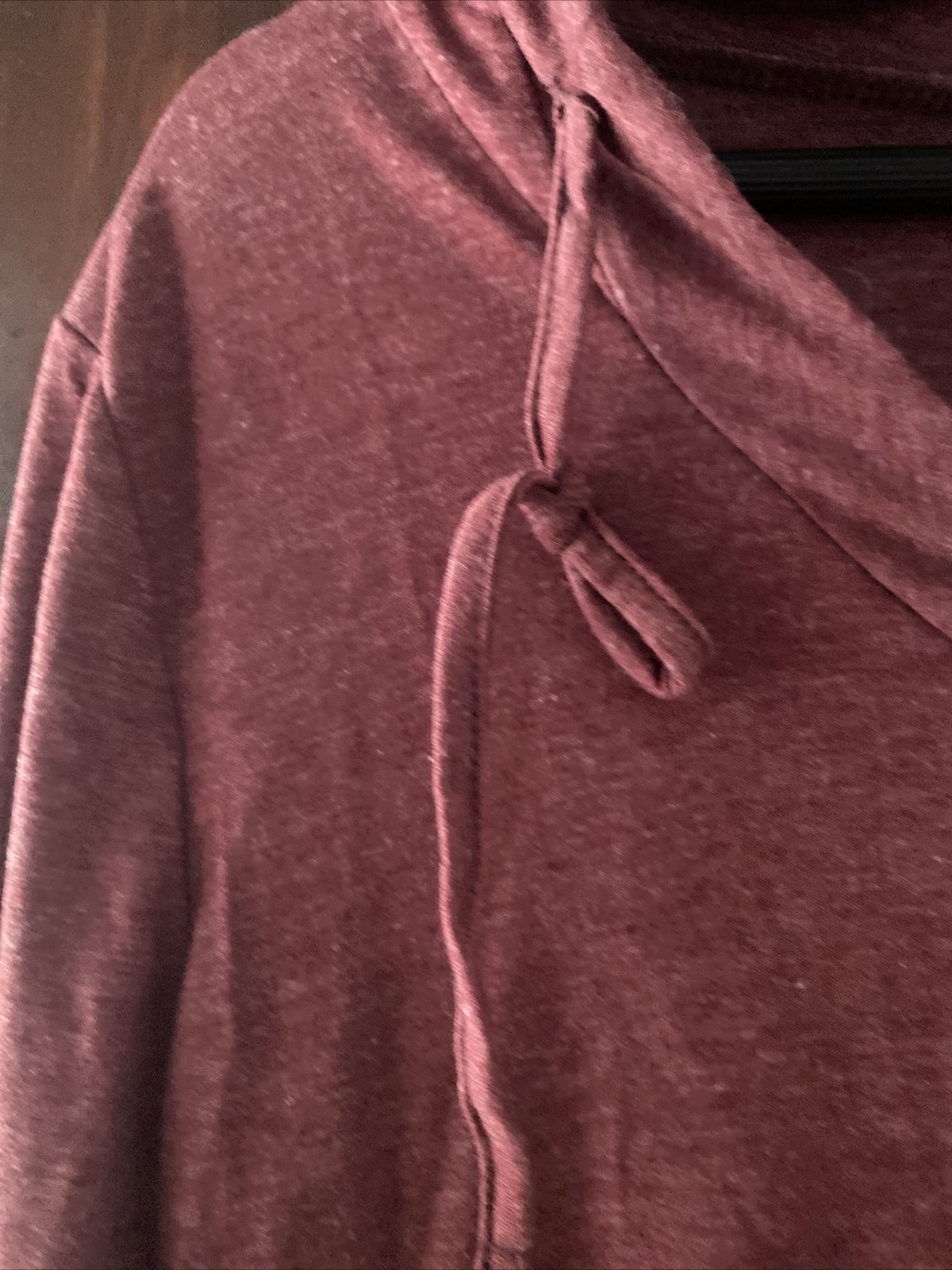 Timeson Hoodie Womens L Wine Pullover Kangaroo Pocket V Neck Mid Sleeve – New