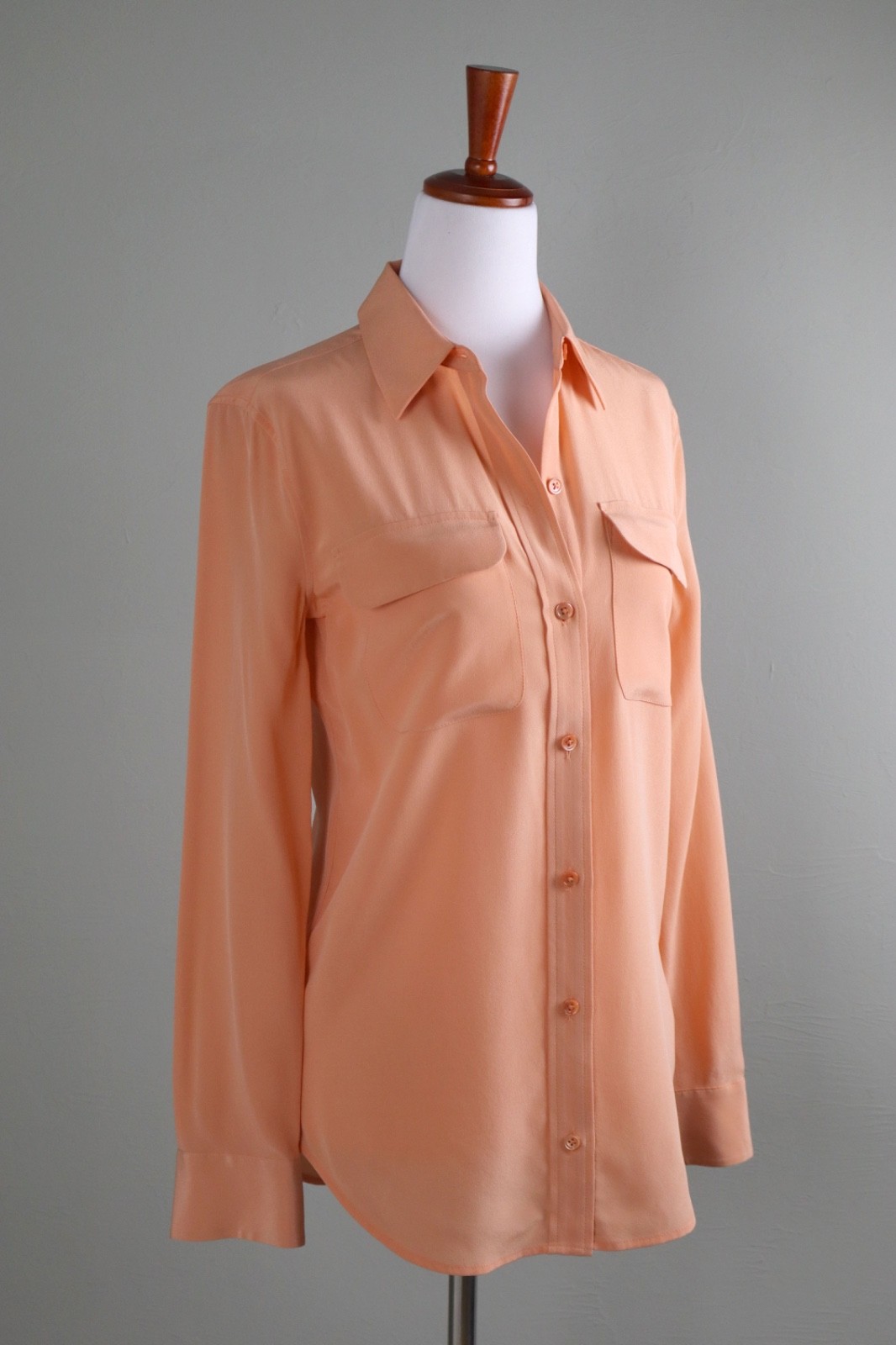 EQUIPMENT Femme NWT $225 Solid Orange Slim Signature Shirt Top Size 2XS / XXS