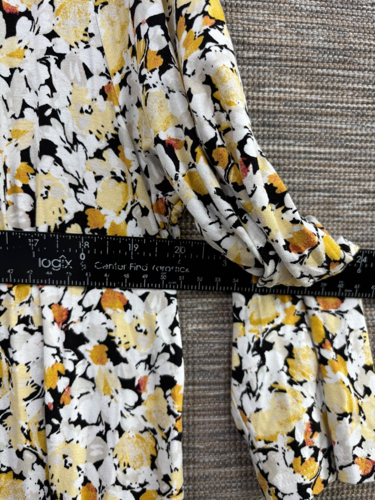 J. Jill Wearever Collection Women’s Stretch Top Size M White Yellow Black Rayon