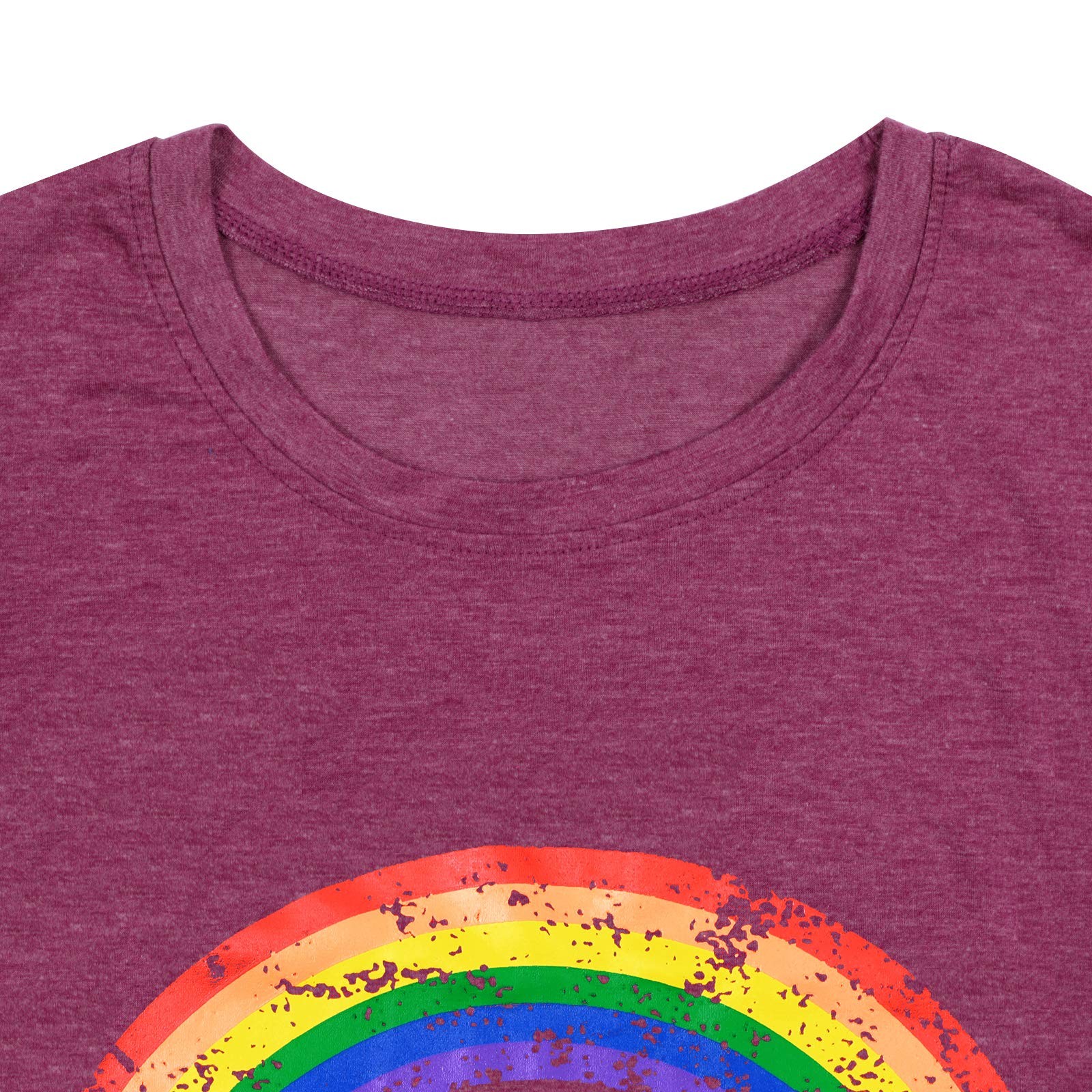 Women’s Rainbow Graphic Tee Be You LGBTQ Shirt (Be You, Wine Red, X-Large)