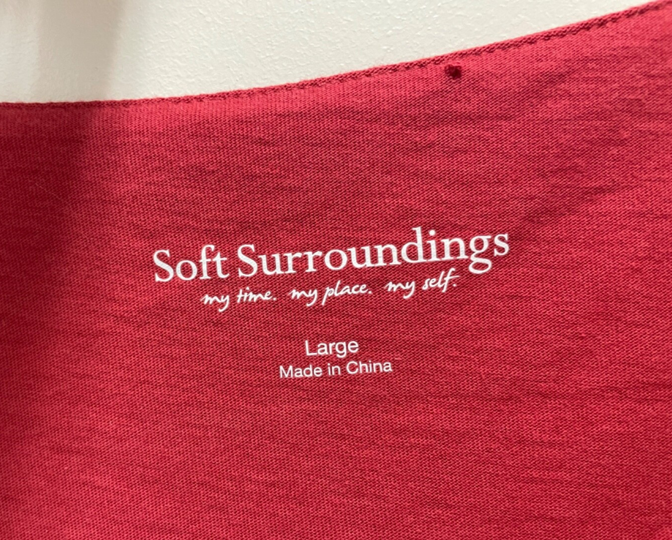 SOFT SURROUNDINGS Top – Red Long Sleeve Layered Pullover, V-Neck, Large