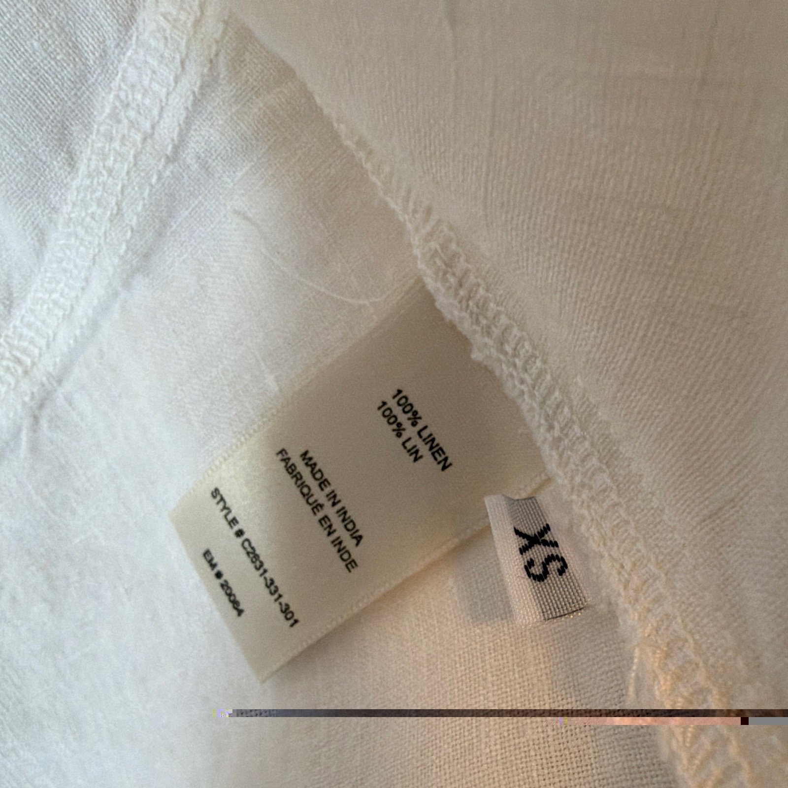 Anthropologie Cloth & Stone White Split-Back Button-Down Linen Shirt size XS