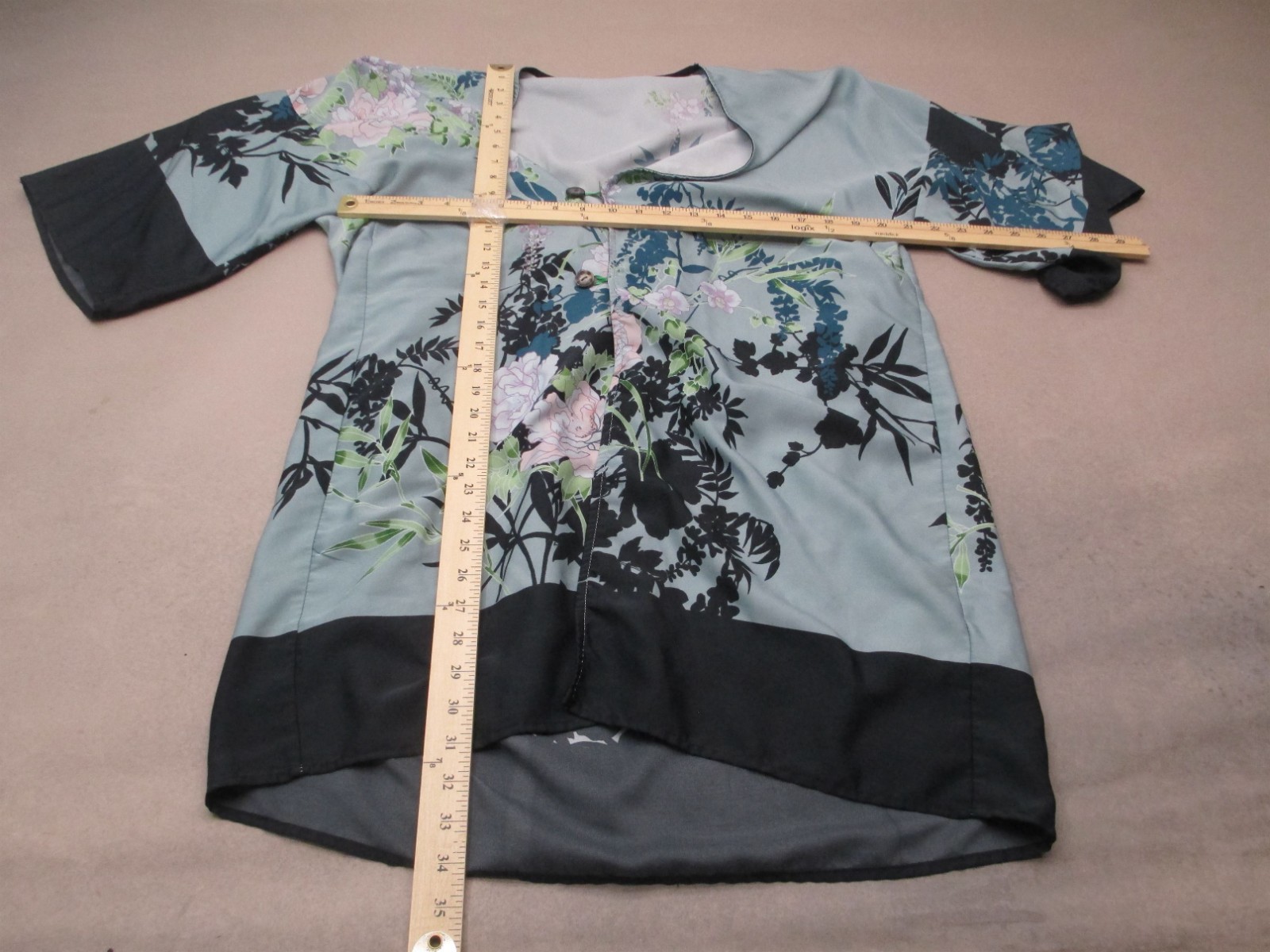 HeartSoul Size S Womens Multicolor Floral Long Sleeve Loose Beauty Kimono 749