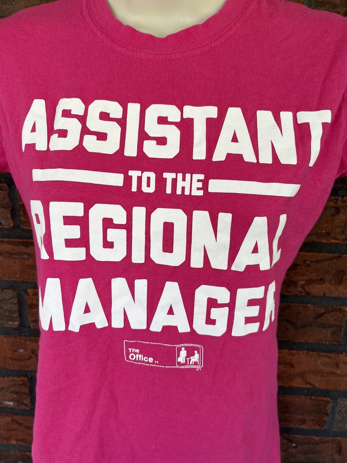 Assistant to Regional Manager Office T-Shirt Small Pink Short Sleeve Top Blouse