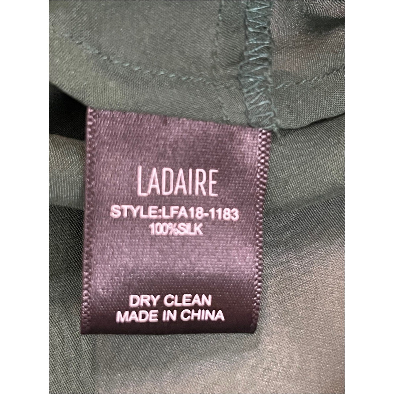 Ladaire 100% Silk Sheer Twist Front Blouse Emerald Green XL